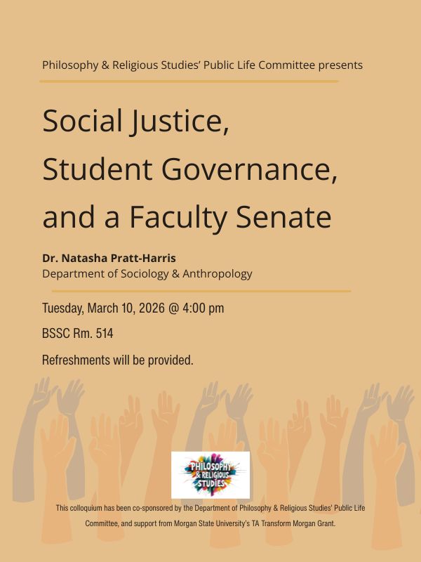 Flyer - Social Justice, Student Governance, and a faculty Senate