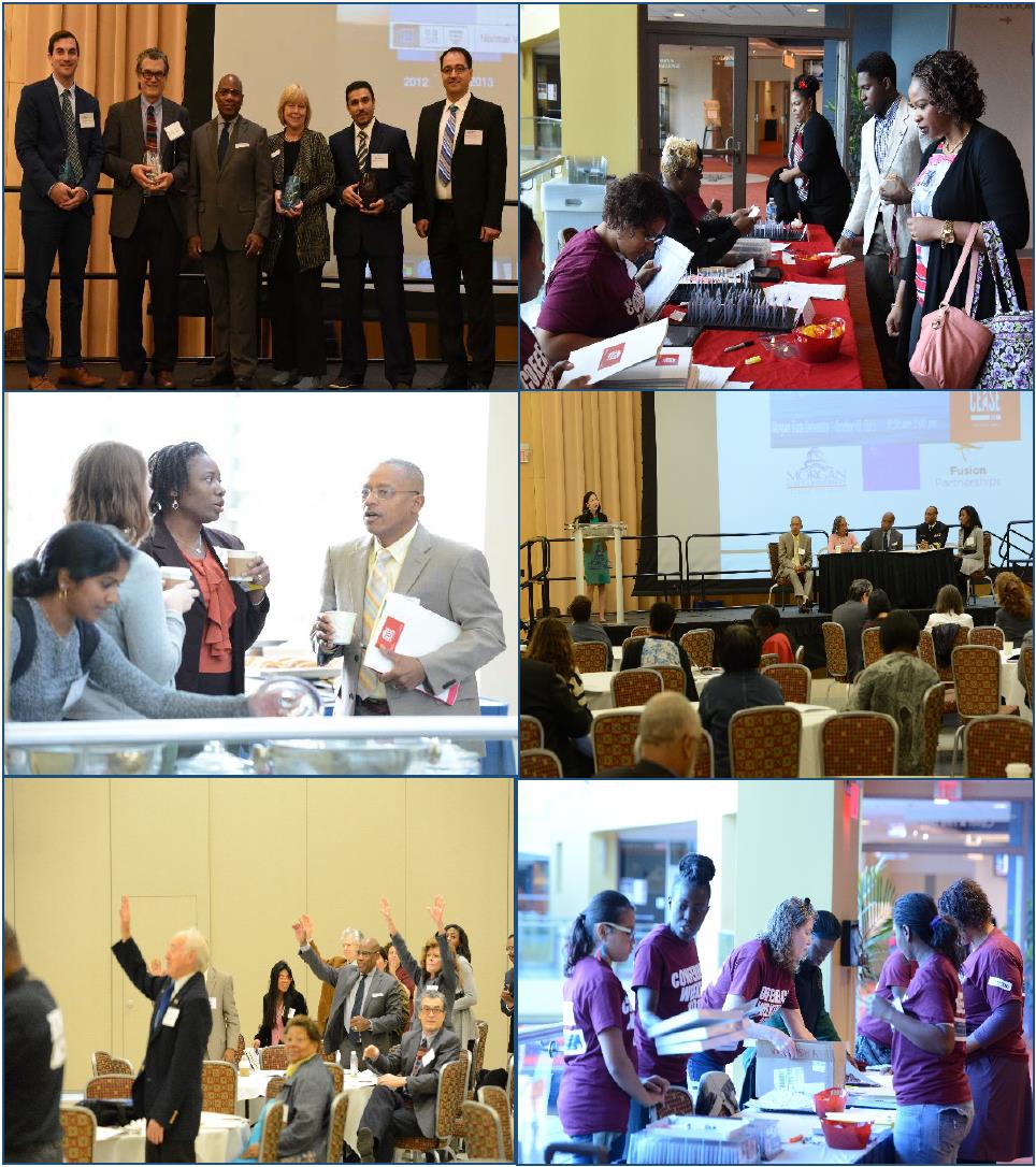 various photos at conferences