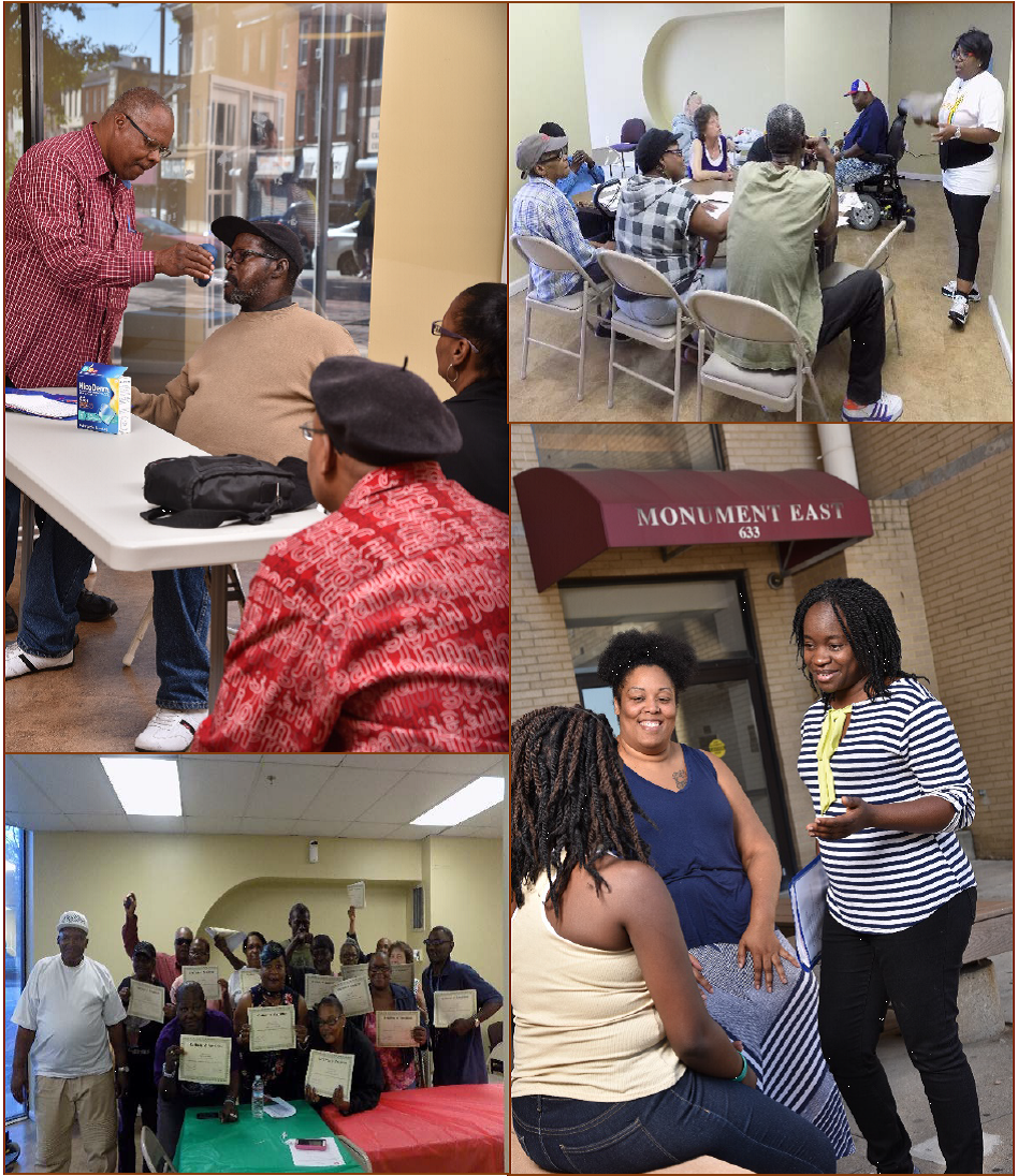 various photos of public housing