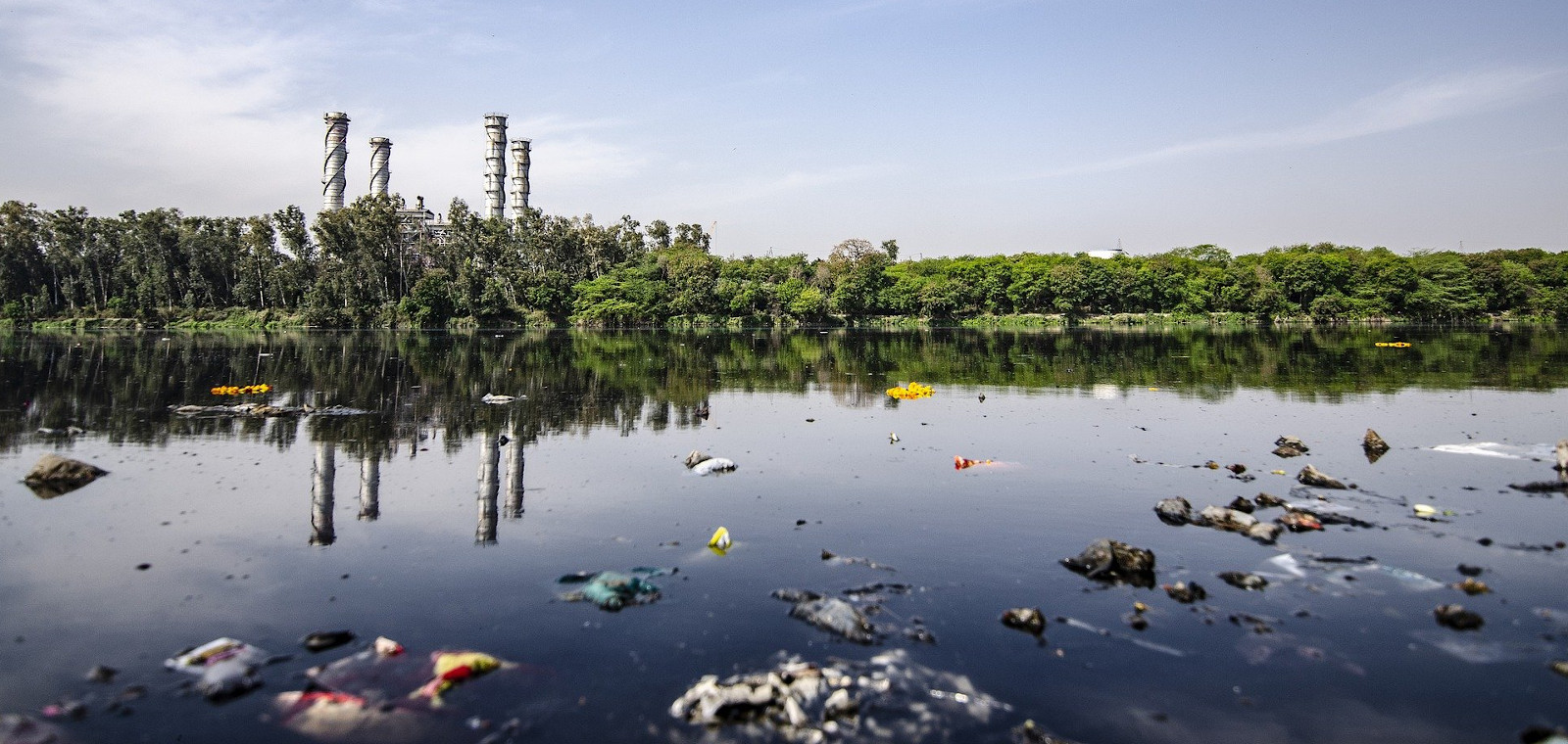 A lake polluted with plastics (Image by Yogendra Singh from Pixabay)