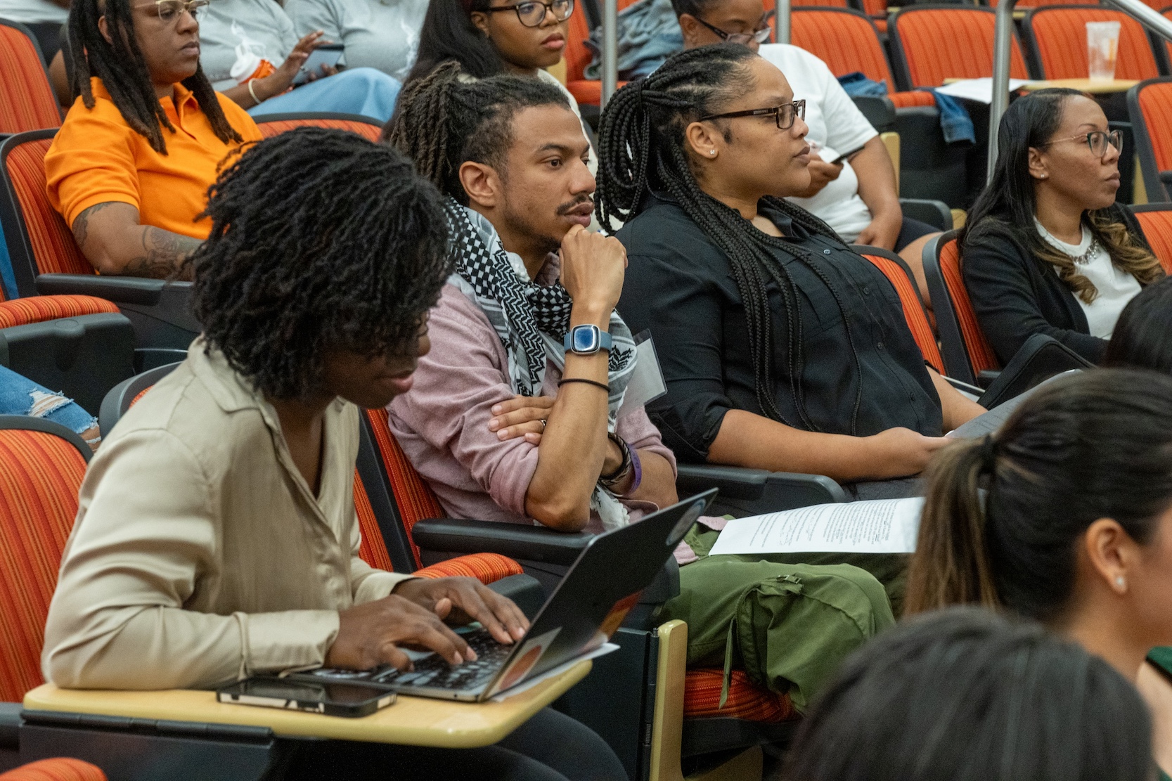 students sitting in a classroom during lecture