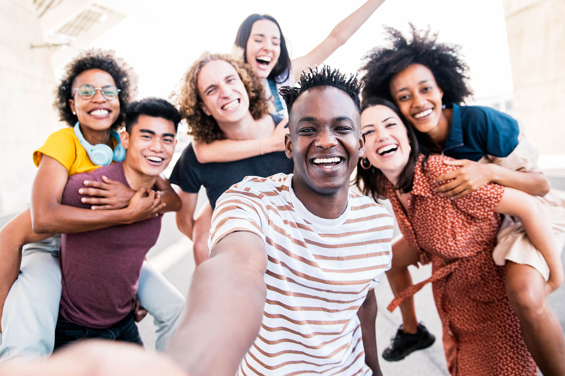 group of students smiling