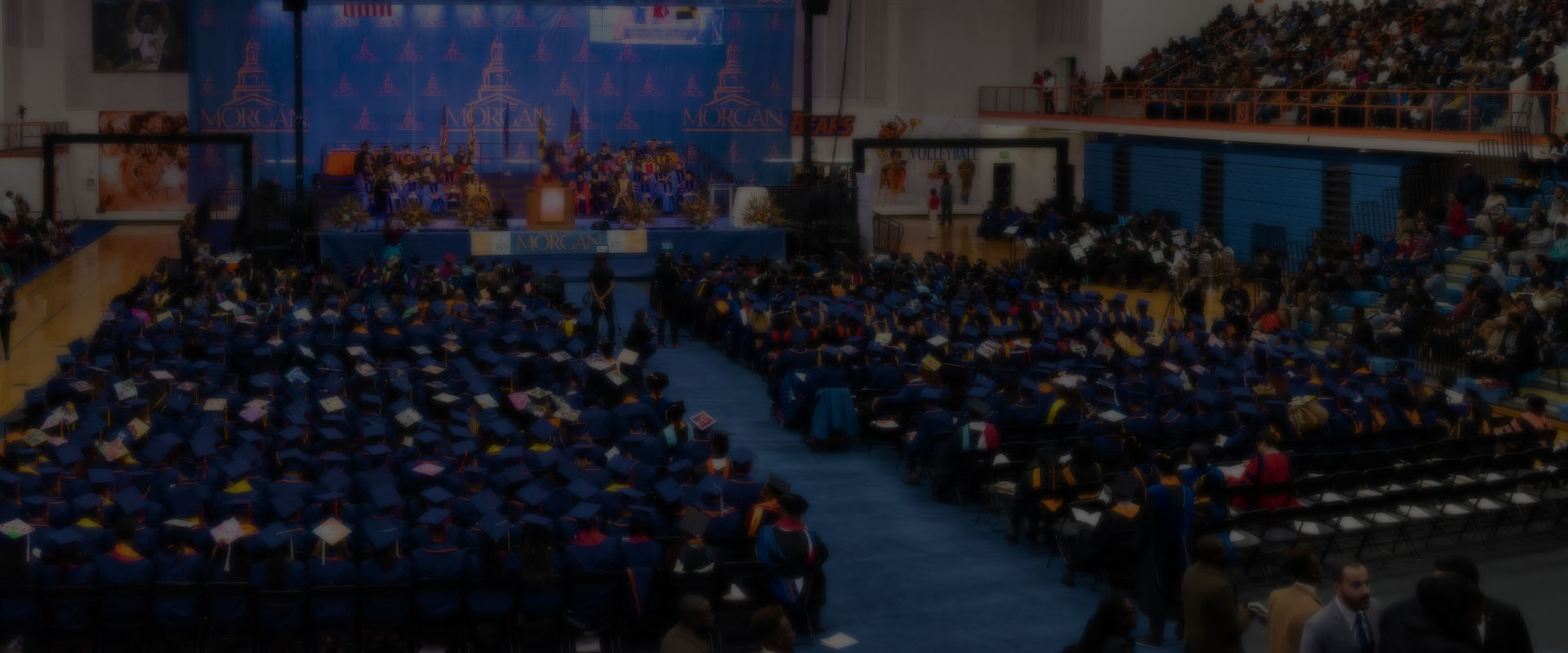 crowd shot at fall graduation ceremony