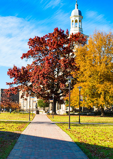 Holmes hall campus fall photo