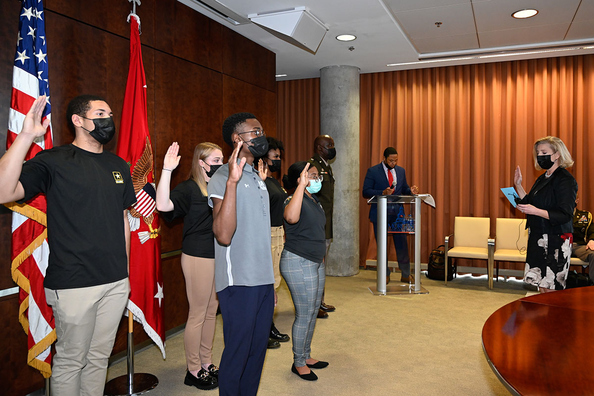 Secretary Wormuth swearing in students