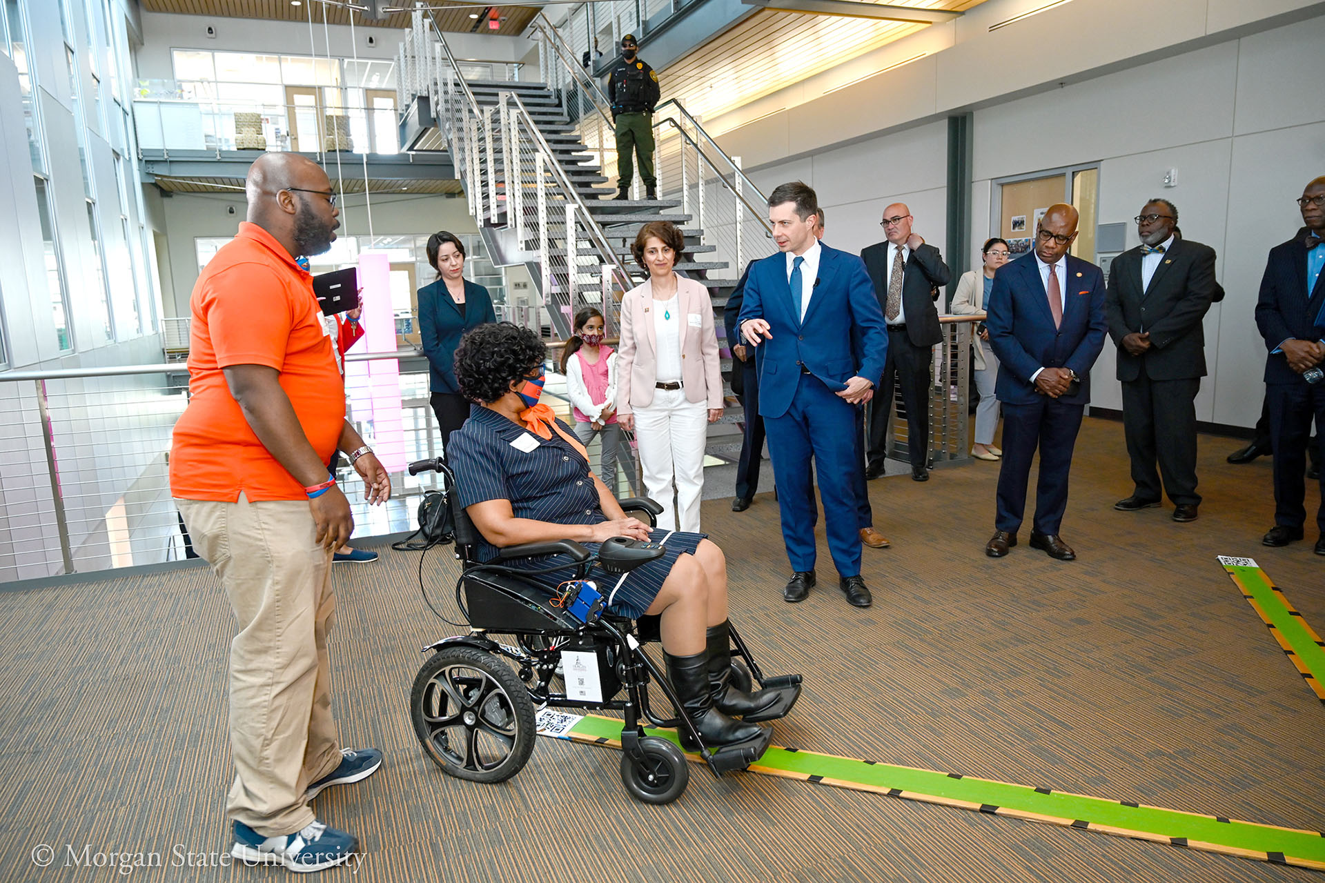 Buttigieg with autonomous wheelchair