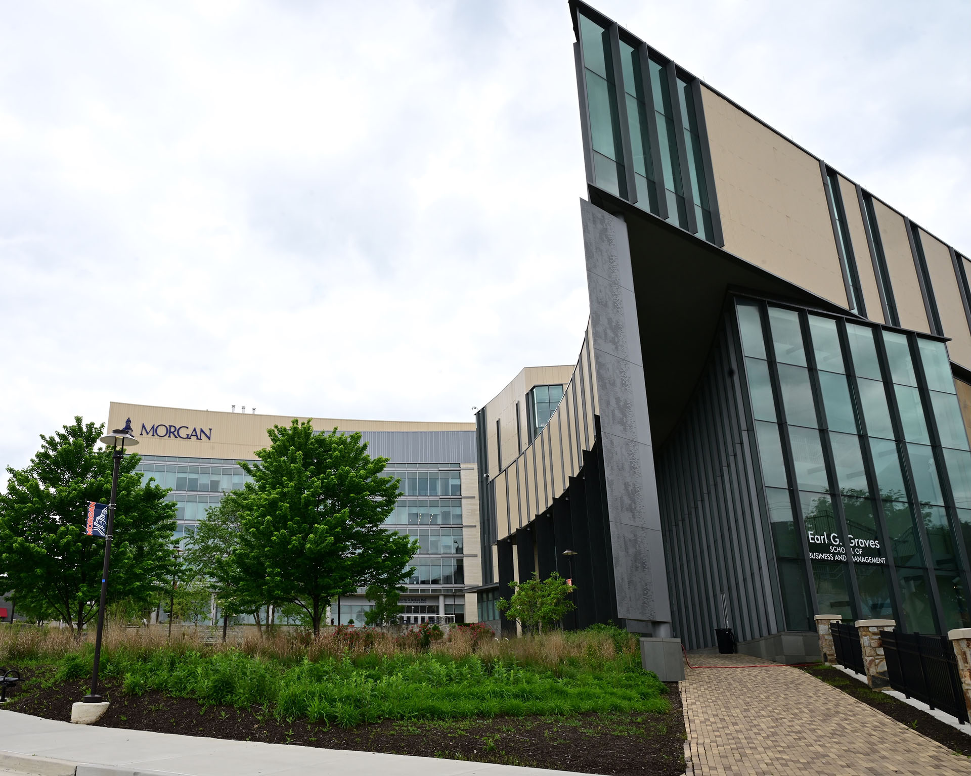 The Morgan Business Center (home of the Earl G. Graves School of Business and Management) located on West Campus.