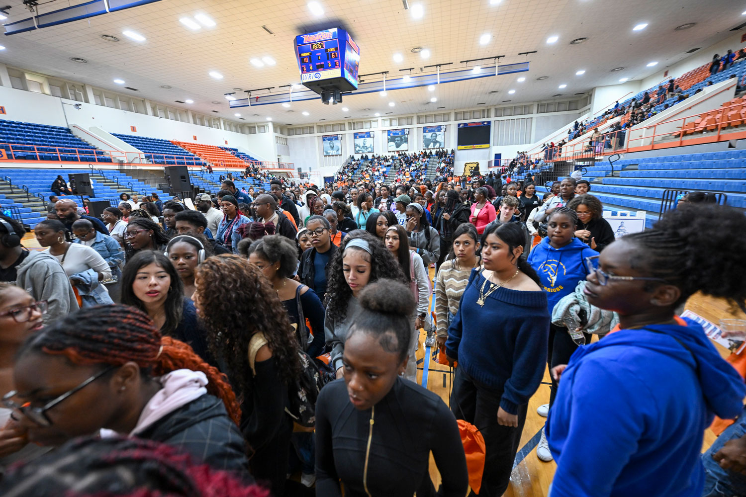 Students leaving gym