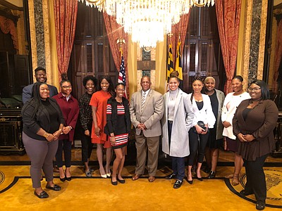 Morgan Students with Baltimore Mayor Jack Young