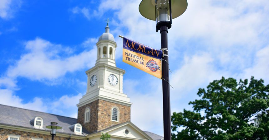 Holmes Hall and National Treasure flag