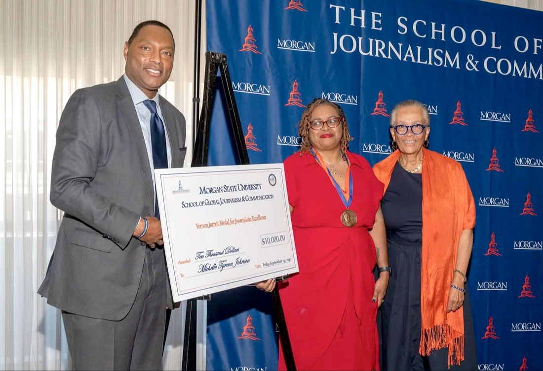 Michelle Tyrene Johnson, the 2025 winner of the Vernon Jarrett Medal for Journalistic Excellence