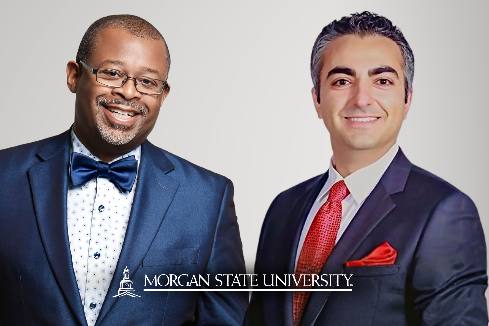 Dr. James Lee III and Dr. Farzad Moazzami are photographed, Morgan State's newly appointed endowed professors.