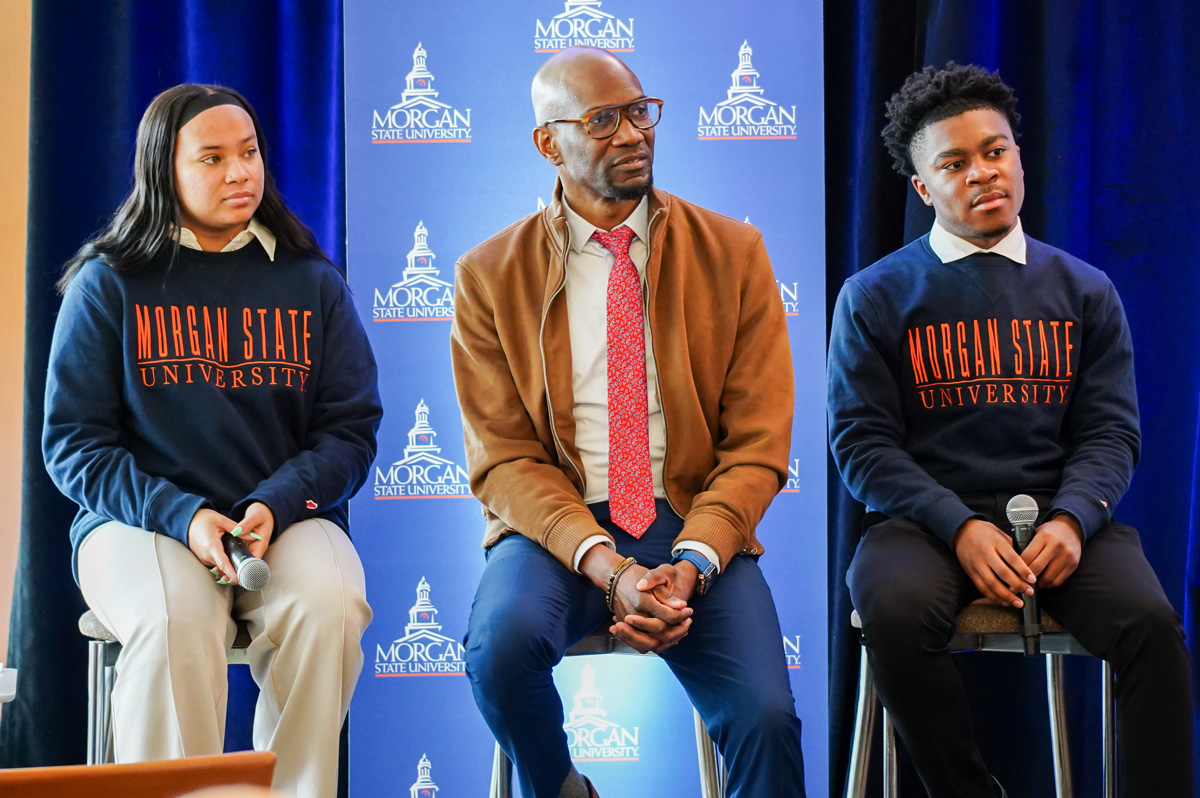 During the Lumina Board visit, a panel of students discussed their Morgan experience.