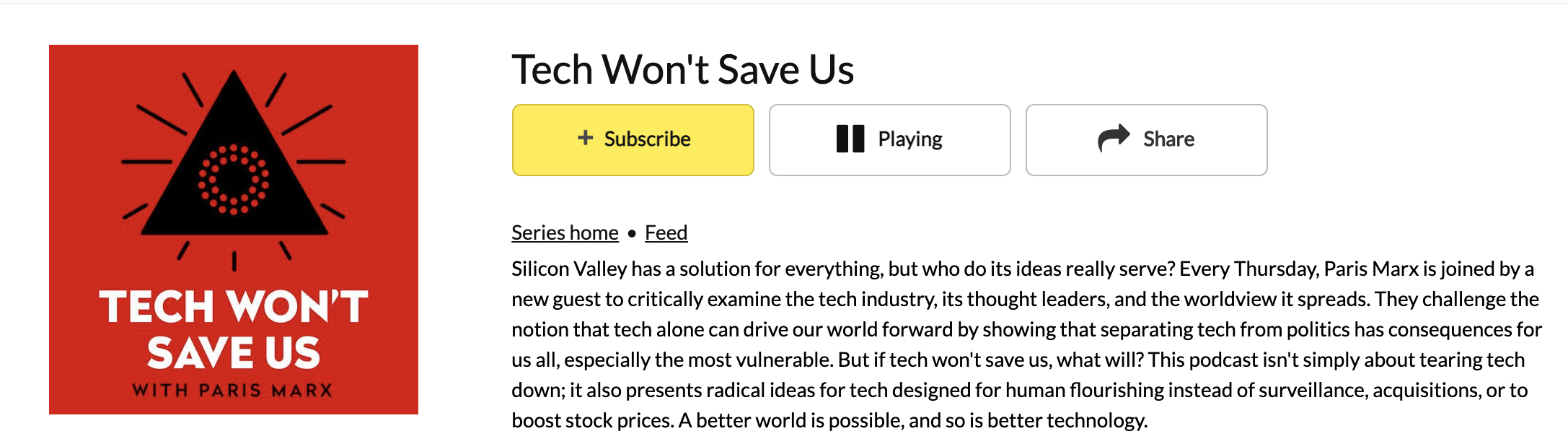 Tech Wont Save Us