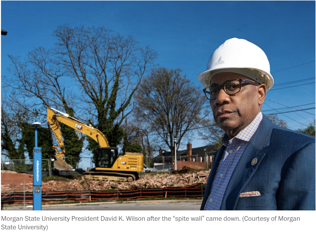 President Wilson at Spite Wall Demolition