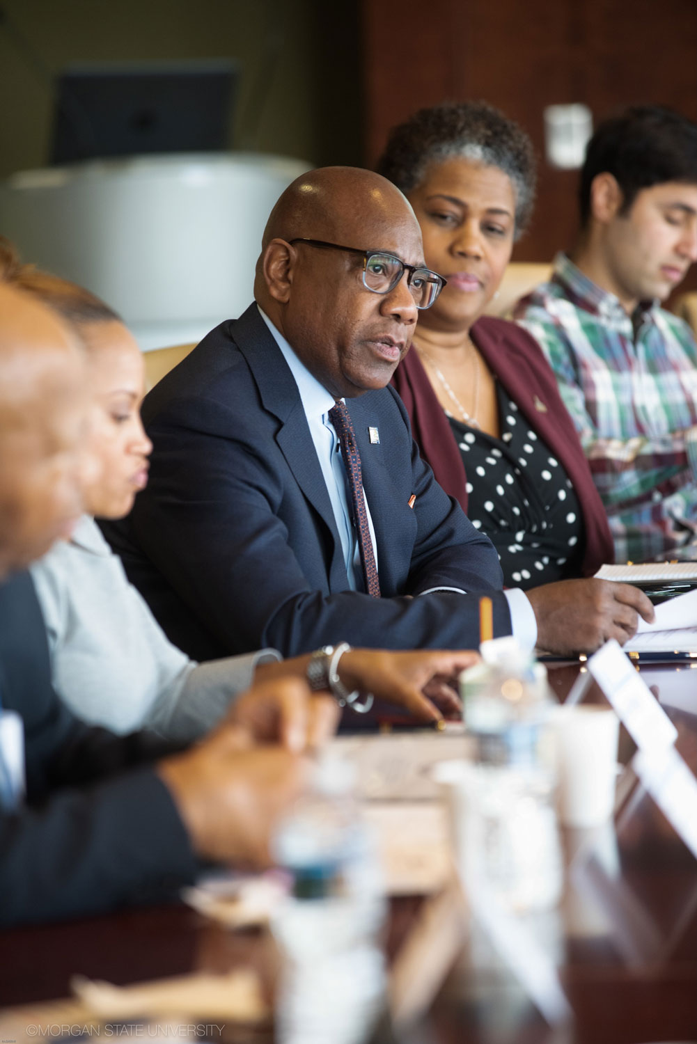 Morgan State University President David K. Wilson addresses a roundtable.