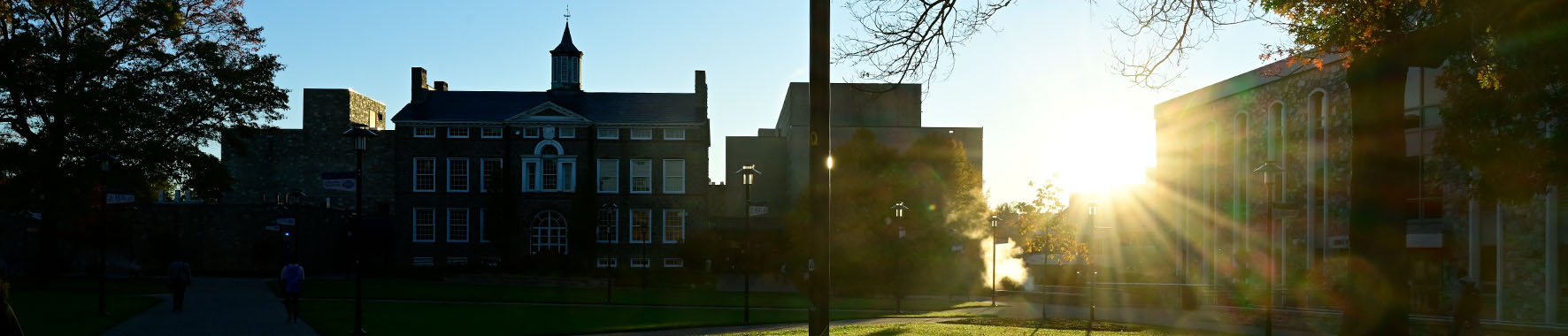 academic quad against sunrise